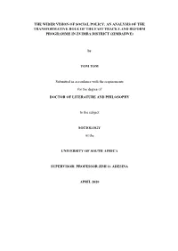 The Wider Vision of Social Policy: an Analysis of the Transformative Role of the Fast Track Land Reform Programme in Zvimba District (Zimbabwe)
