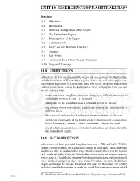 Unit 10 Emergence of Rashtrakutas*
