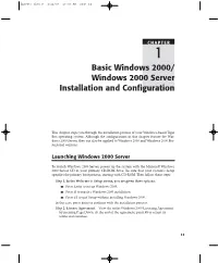 Windows 2000 Server Installation and Configuration