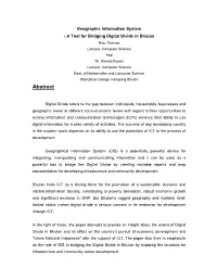 A Tool for Bridging Digital Divide in Bhutan Binu Thomas Lecturer, Computer Science and Th