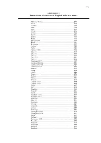 APPENDIX 1 Inventories of Sources of English Solo Lute Music
