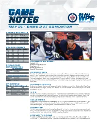 Game Notes Game Notes