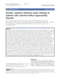 Genetic Variations Influence Brain Changes in Patients with Attention