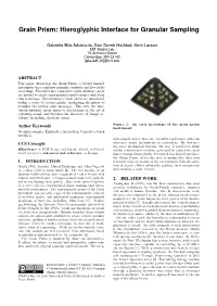 Grain Prism: Hieroglyphic Interface for Granular Sampling