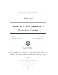 Identifying Type Ia Supernovae in Extragalactic Spectra