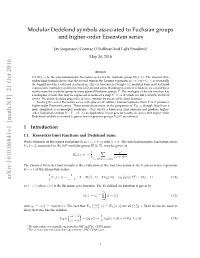 Modular Dedekind Symbols Associated to Fuchsian Groups and Higher-Order Eisenstein Series