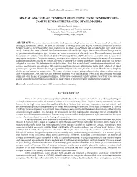 Spatial Analysis of Crime Hot Spots Using Gis in University Off- Campus Environments, Ondo State, Nigeria