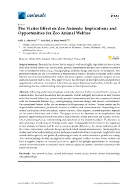 The Visitor Effect on Zoo Animals: Implications and Opportunities For