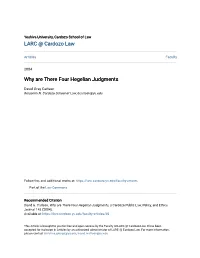 Why Are There Four Hegelian Judgments