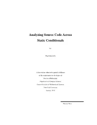 Analyzing Source Code Across Static Conditionals