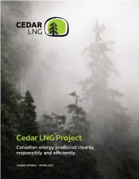 Cedar LNG Project Canadian Energy Produced Cleanly, Responsibly and Efficiently