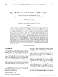 Episodic Dust Events of Utah's Wasatch Front and Adjoining Region