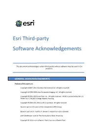 Esri Third-Party Software Acknowledgements