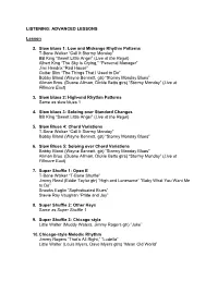 LISTENING: ADVANCED LESSONS Lesson 2. Slow Blues 1: Low And