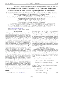 Renormalization Group Calculation of Dynamic Exponent in the Models E and F with Hydrodynamic Fluctuations M