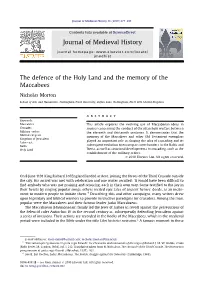 The Defence of the Holy Land and the Memory of the Maccabees
