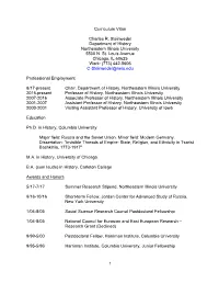 1 Curriculum Vitae Charles R. Steinwedel Department of History