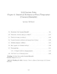 8.044 Lecture Notes Chapter 6: Statistical Mechanics at Fixed Temperature (Canonical Ensemble)