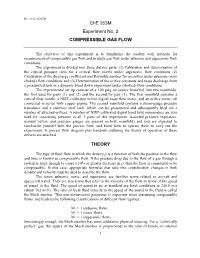 Che 253M Experiment No. 2 COMPRESSIBLE GAS FLOW
