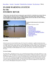 FLOOD WARNING SYSTEM for the FITZROY RIVER
