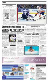 Lightning Top Isles in Game 2 To