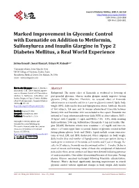Marked Improvement in Glycemic Control with Exenatide on Addition