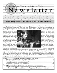 Newsletter Summer 2002 Issue 39 Volume 10 Number 3