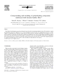 Compounding and Molding of Polyethylene Composites Reinforced with Keratin Feather ﬁberi