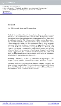 Flatland: an Edition with Notes and Commentary Edwin A