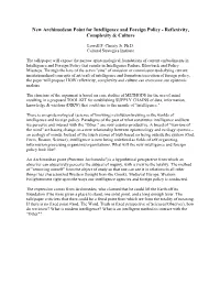 New Archimedean Point for Intelligence and Foreign Policy - Reflexivity, Complexity & Culture