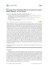 Passenger Flow Prediction Based on Land Use Around Metro Stations: a Case Study
