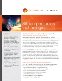 Silicon Photonics Technologies