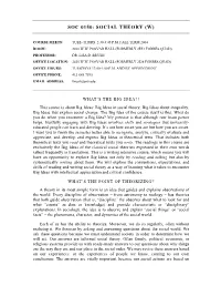 Soc 0150 Social Theory Syllabus