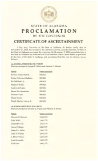 Alabama Certificate of Ascertainment 2020