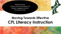 CFL Literacy Instruction Overview