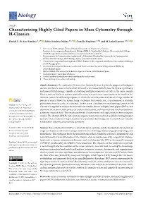 Characterizing Highly Cited Papers in Mass Cytometry Through H-Classics