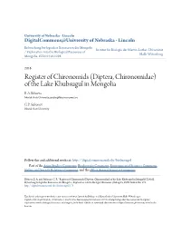Diptera, Chironomidae) of the Lake Khubsugul in Mongolia E