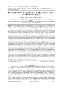 Factors That Affect Reading Proficiency of Lower Class Student in Central Sumba Regency
