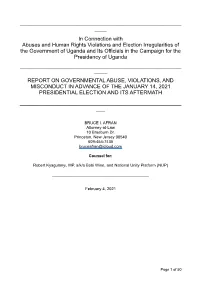 MASTER Report on Uganda Election Irregularities and Fraud For