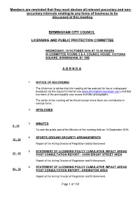 Pecuniary Interests Relating to Any Items of Business to Be Discussed at This Meeting