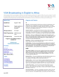 VOA E2A Fact Sheet