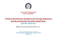 ARCI Uniform Classification of Foreign Substances