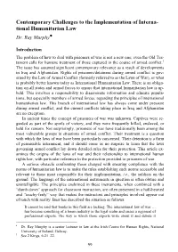 Contemporary Challenges to the Implementation of International