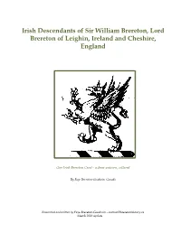 Irish Descendants of Sir Wm of Cheshire 2020