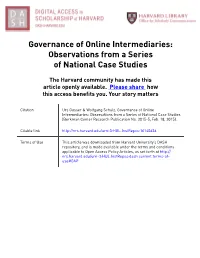 Observations from a Series of National Case Studies