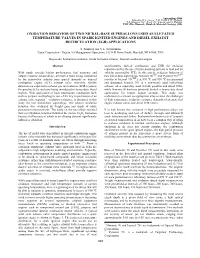 Oxidation Behavior of Two Nickel-Base Superalloys Used As Elevated Temperature Valves in Spark Ignited Engines and Diesel Exhaust Recirculation (Egr) Applications