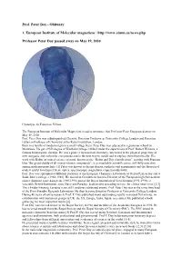 Prof. Peter Day - Obituary