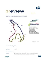 2018 Total 6 HOURS of SPA-FRANCORCHAMPS Round 1