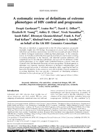 A Systematic Review of Definitions of Extreme Phenotypes of HIV Control