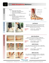 Ankle Strengthening PROTOCOLS
